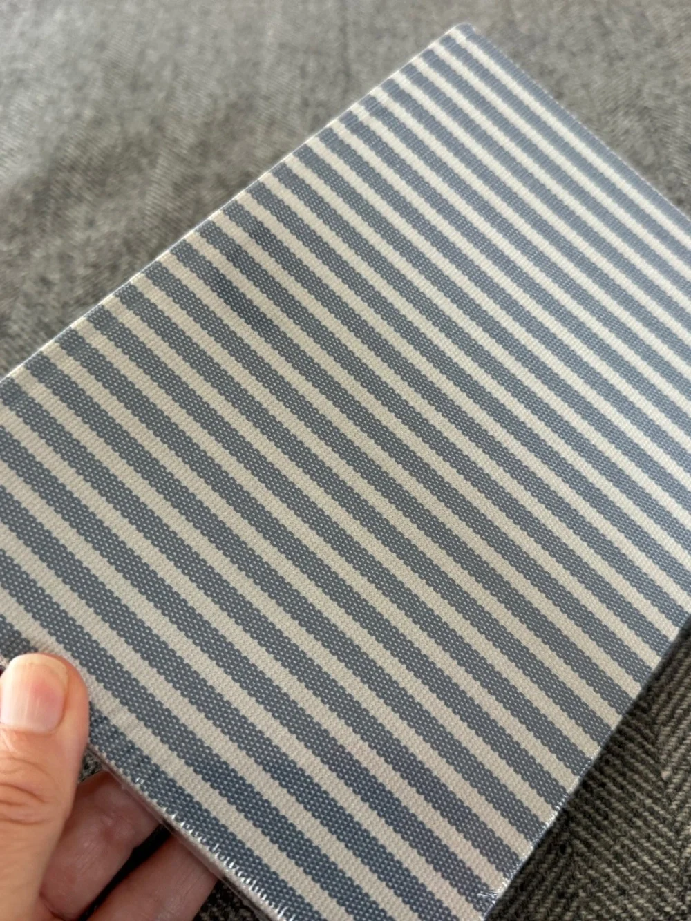 NWT, PERENNIALS STRIPE FABRIC, COVERED HARDBOUND BOOK